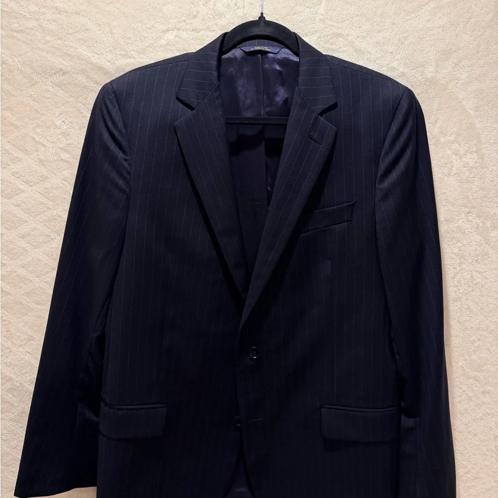 Brooks Brothers 1818 Fitzgerald Navy Pinstripe Wool Blazer 40R Made in USA